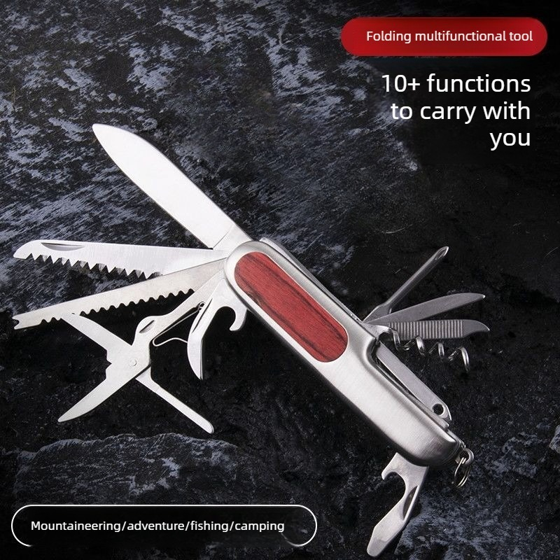 Camping Cooking Knives - 10 in 1 Multifunctional Swiss Folding
