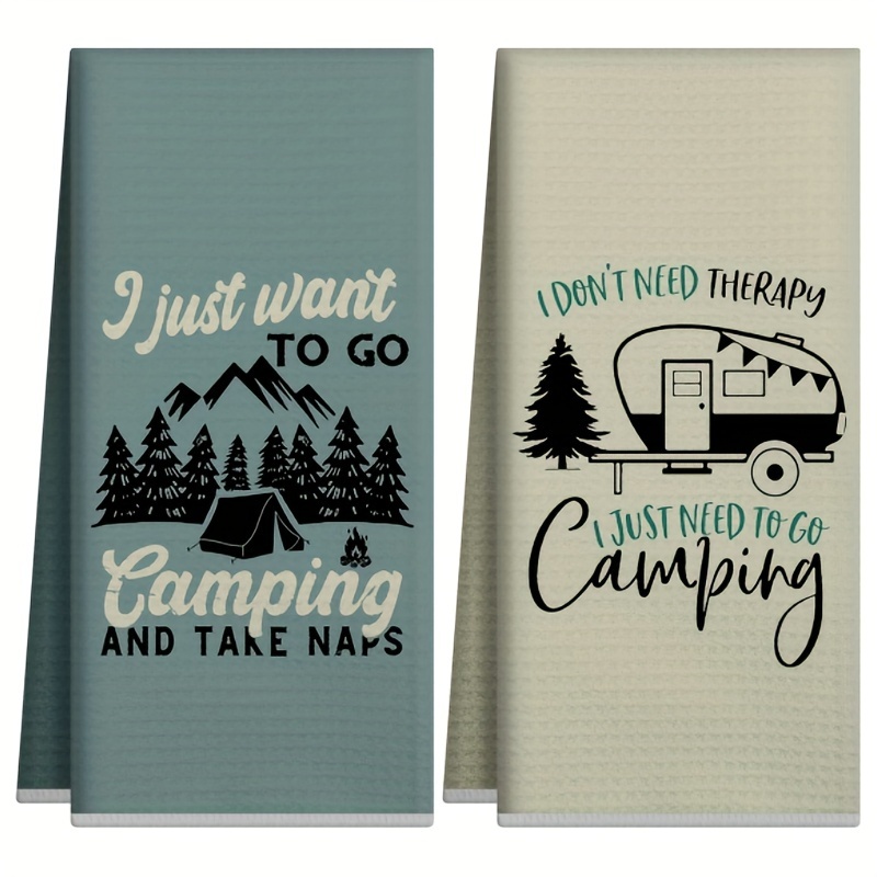 Camping Cooking Essentials - 2Pcs, Camping Style Kitchen Towels, 40Cm*60Cm