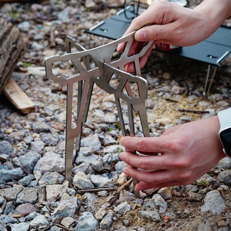 Camping Cooking Pot Tripod - 55KD Foldable Camp Stove Base for