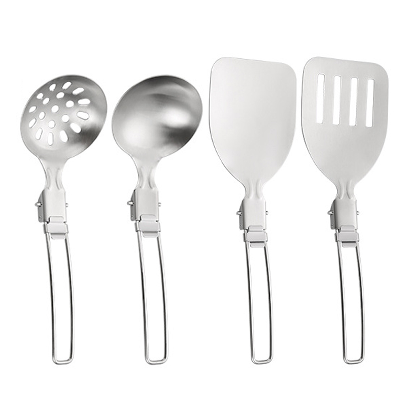 Camping Cooking Bundle - 4PCS Outdoor Folding Kitchenware Set Camping