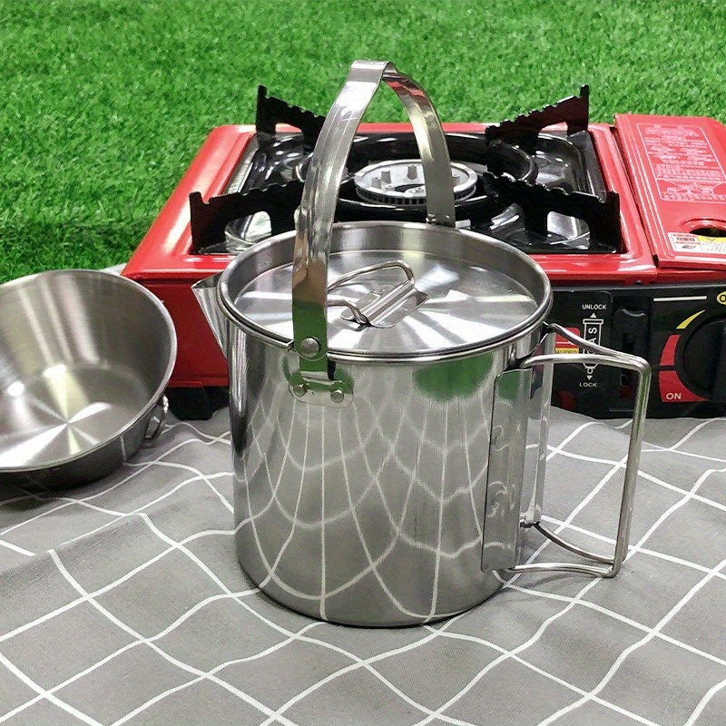 Camping Cooking Set Stainless Steel - 1PC Compact and Portable 1.2L Outdoor