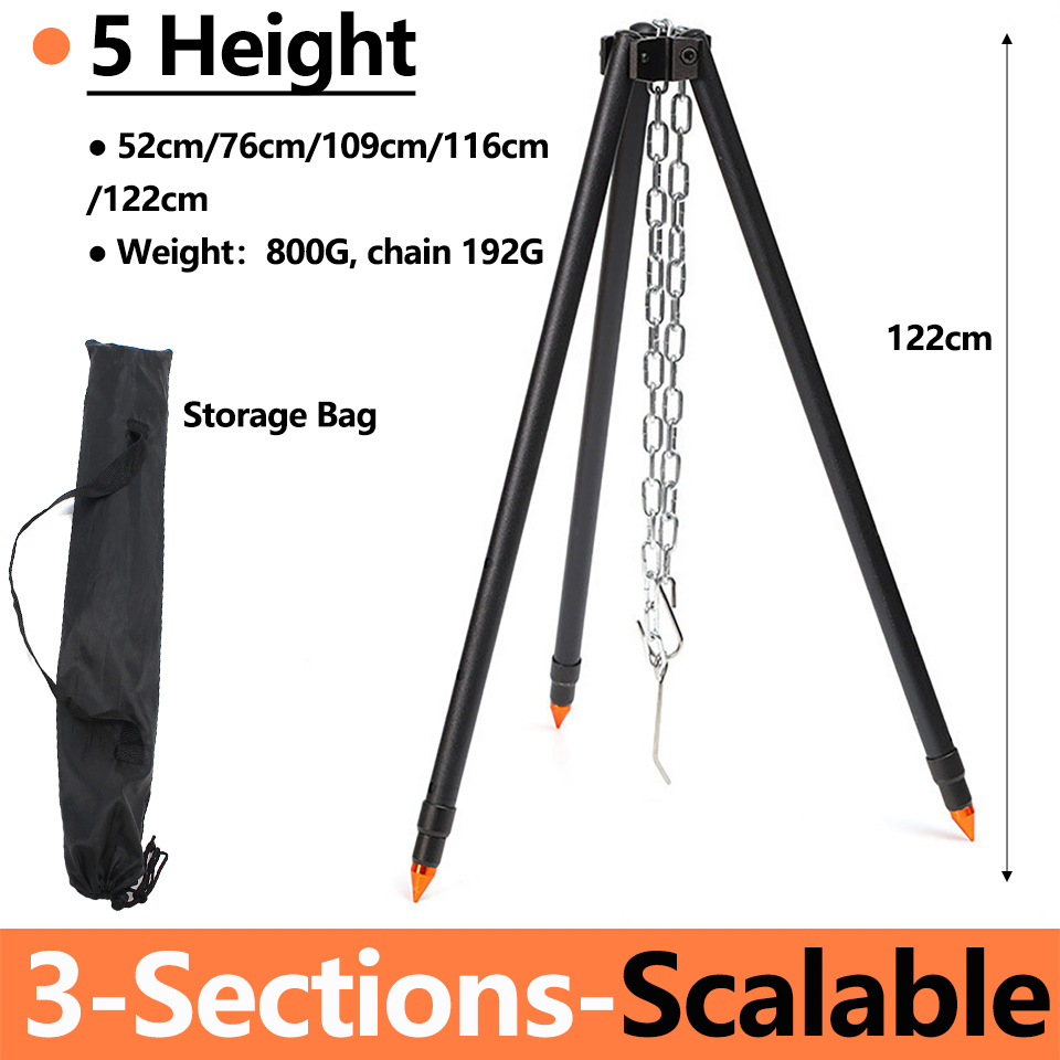 Camping Cooking Pot Tripod - Camping Campfire Tripod for Hanging Pot