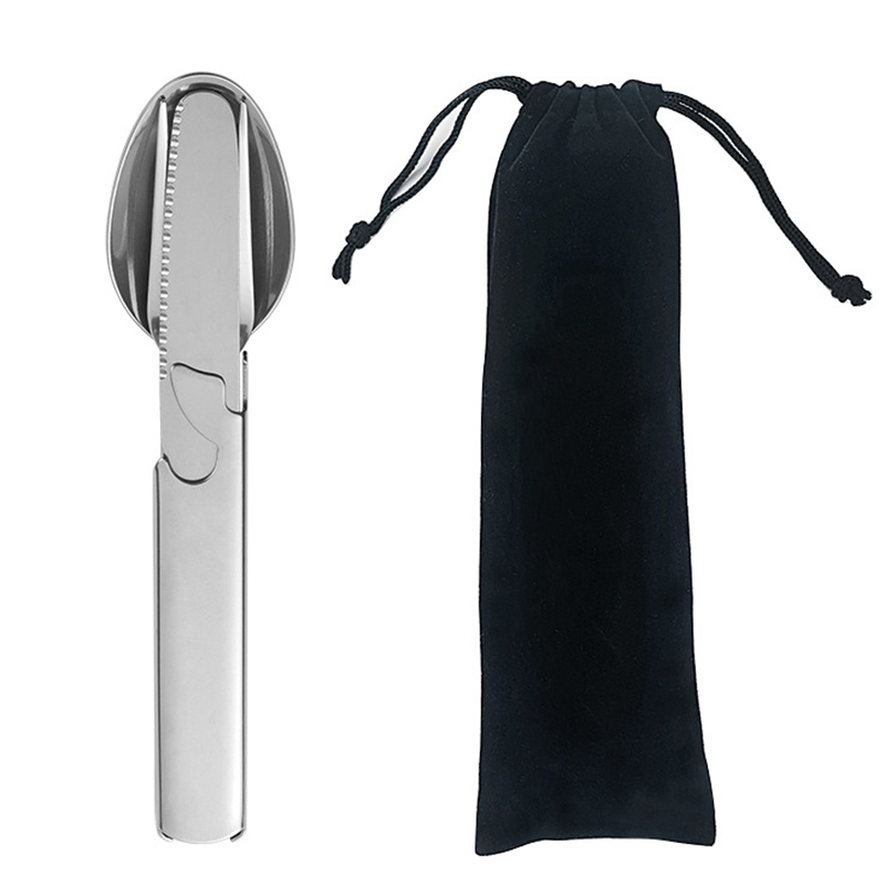 Camping Cooking Bundle - 4Pcs/Set Portable Stainless Steel Combination Cutlery