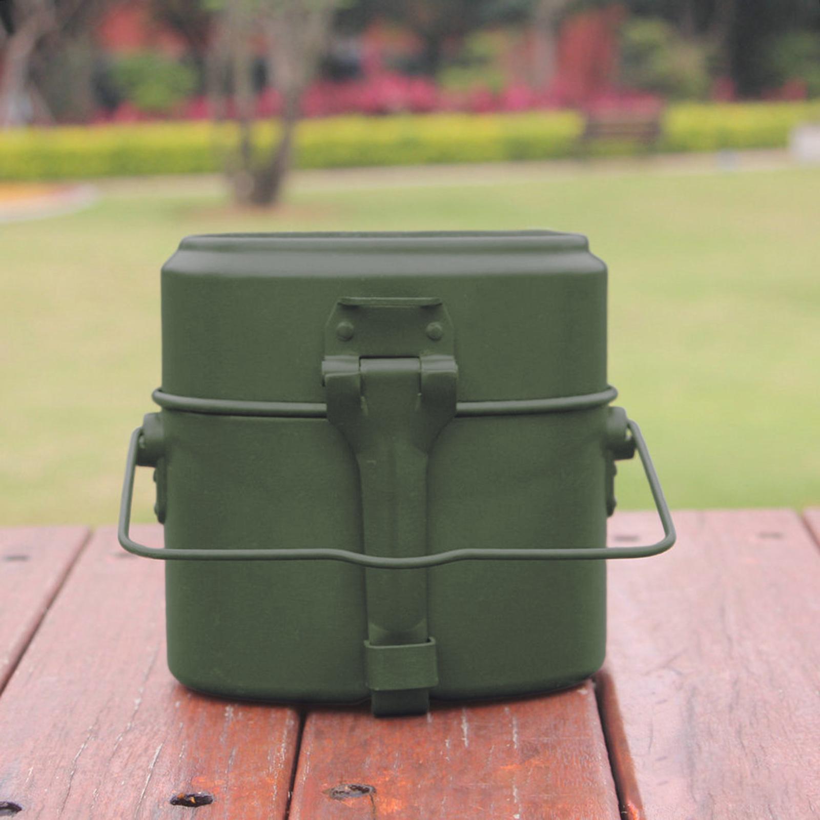 Camping Cooking Kit Box - Outdoor Cooking Pot Set Aluminum Lunch