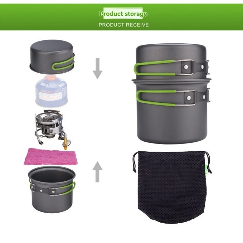 Camping Cooking Set - BRS-T15A Camping Cookware Mess Kit Ultralight