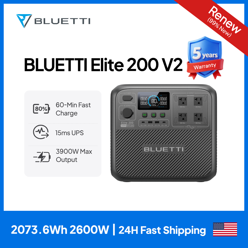Camping Cooking Heater - 【Renew】BLUETTI Elite 200 V2 Portable Power