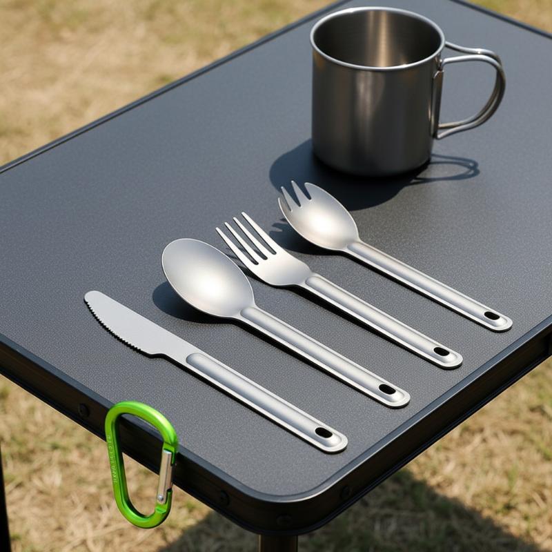 Camping Cooking Bundle - Portable Titanium Long Handle Spoon Set
