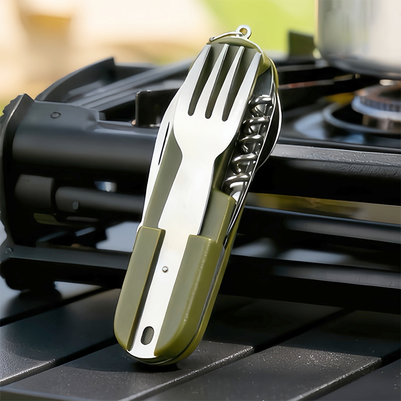 Camping Cooking Set Stainless Steel - New Stainless Steel 7In1 Camping Cutlery