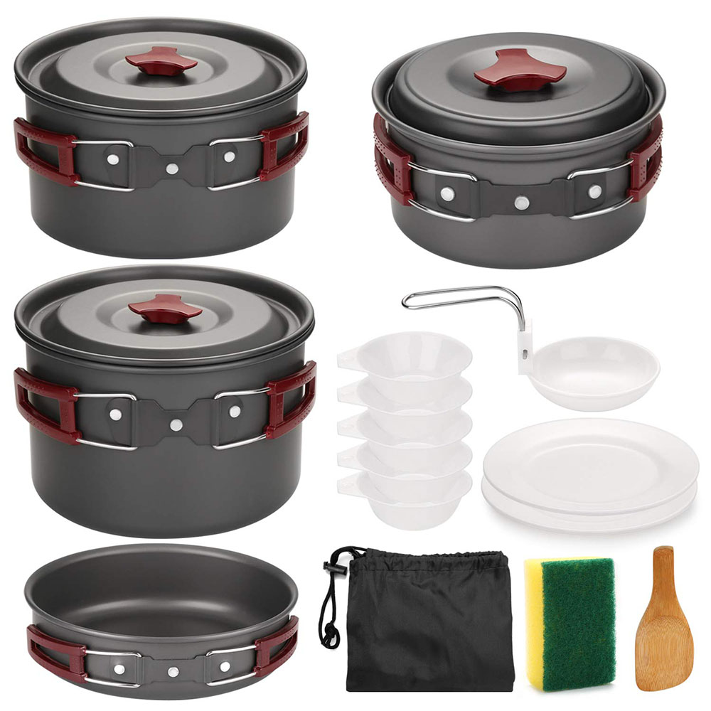 Camping Cooking Essentials - Outdoor Camping Cookware Kit Non Stick