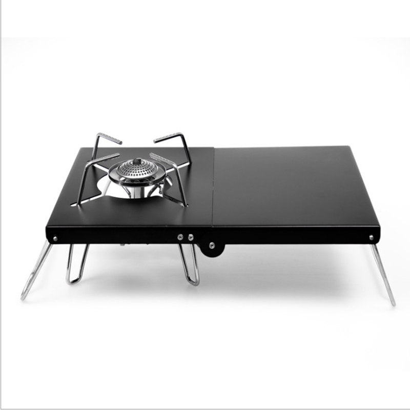 Camping Cooking Table With Windshield - Camping Burner Stove Stand Table Heat