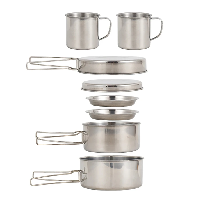 8pcs/Set Camping Cookware Mess - Camping Cooking Set Stainless Steel review and price