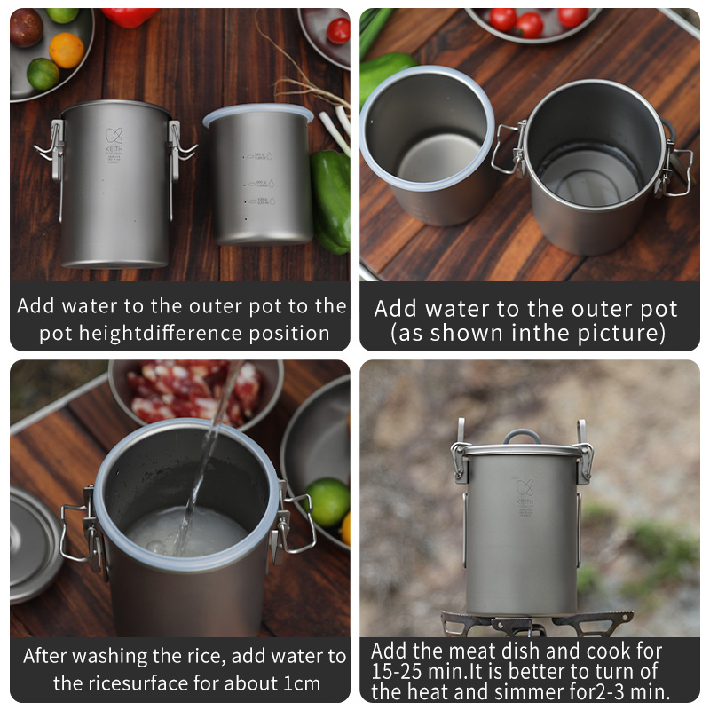 KEITH Pure Titanium Rice Cooke - Camping Cooking Set review and price