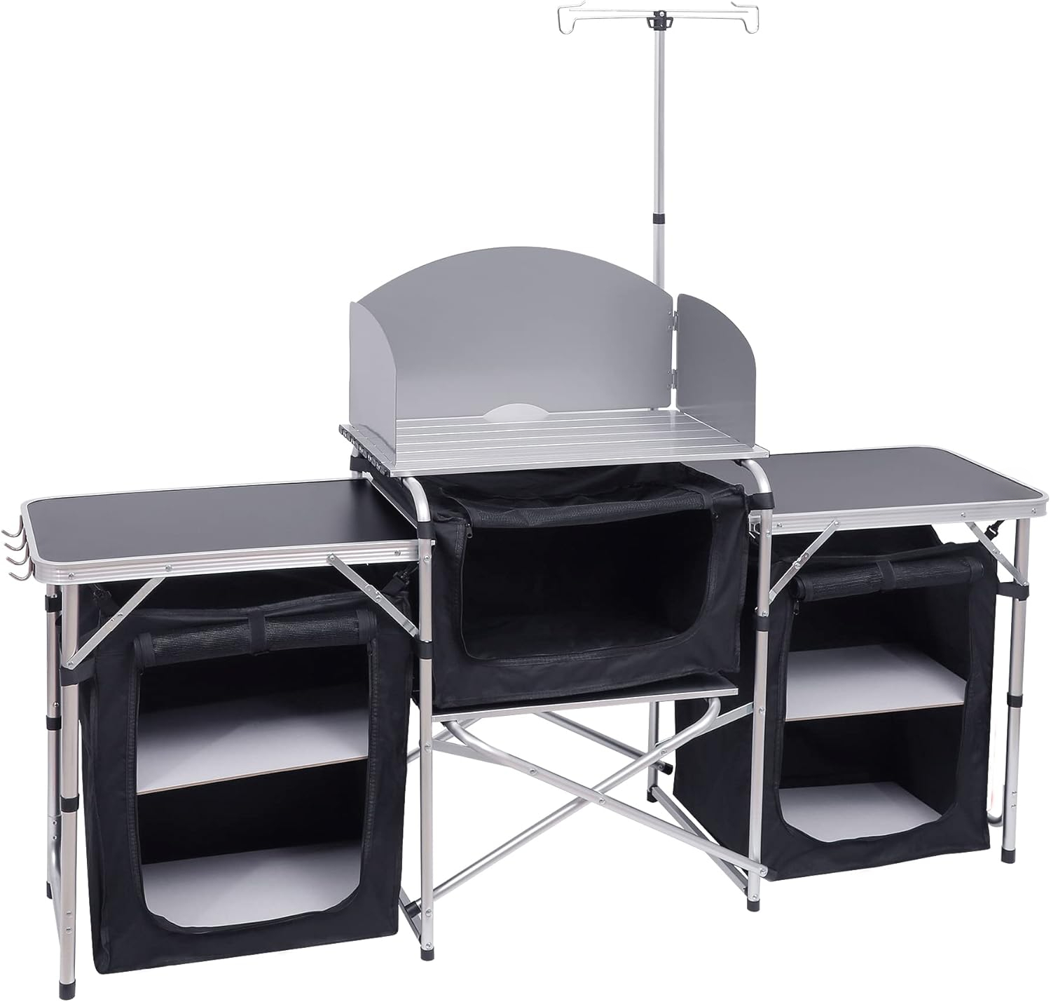 Camping Kitchen Table, Folding - Camping Cooking Table With Windshield review and price