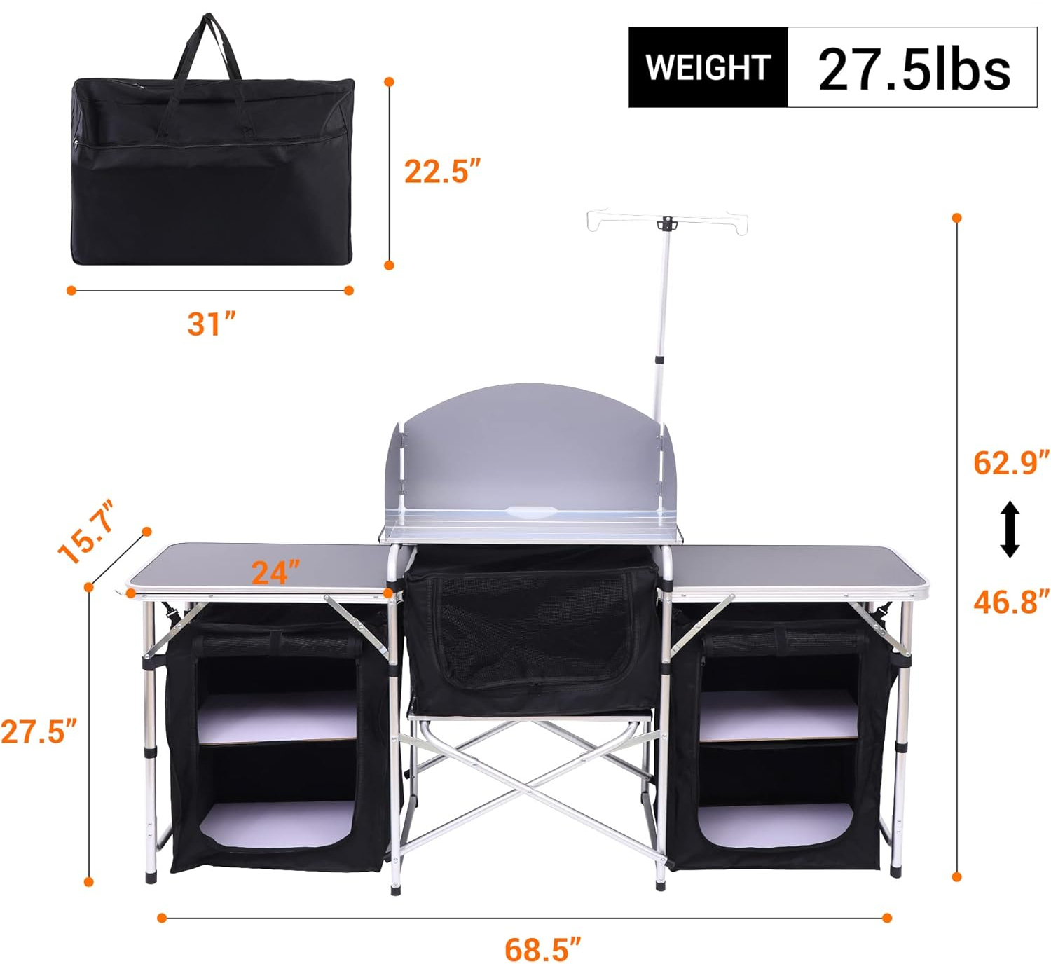 Camping Kitchen Table, Folding - Camping Cooking Table With Windshield review and price