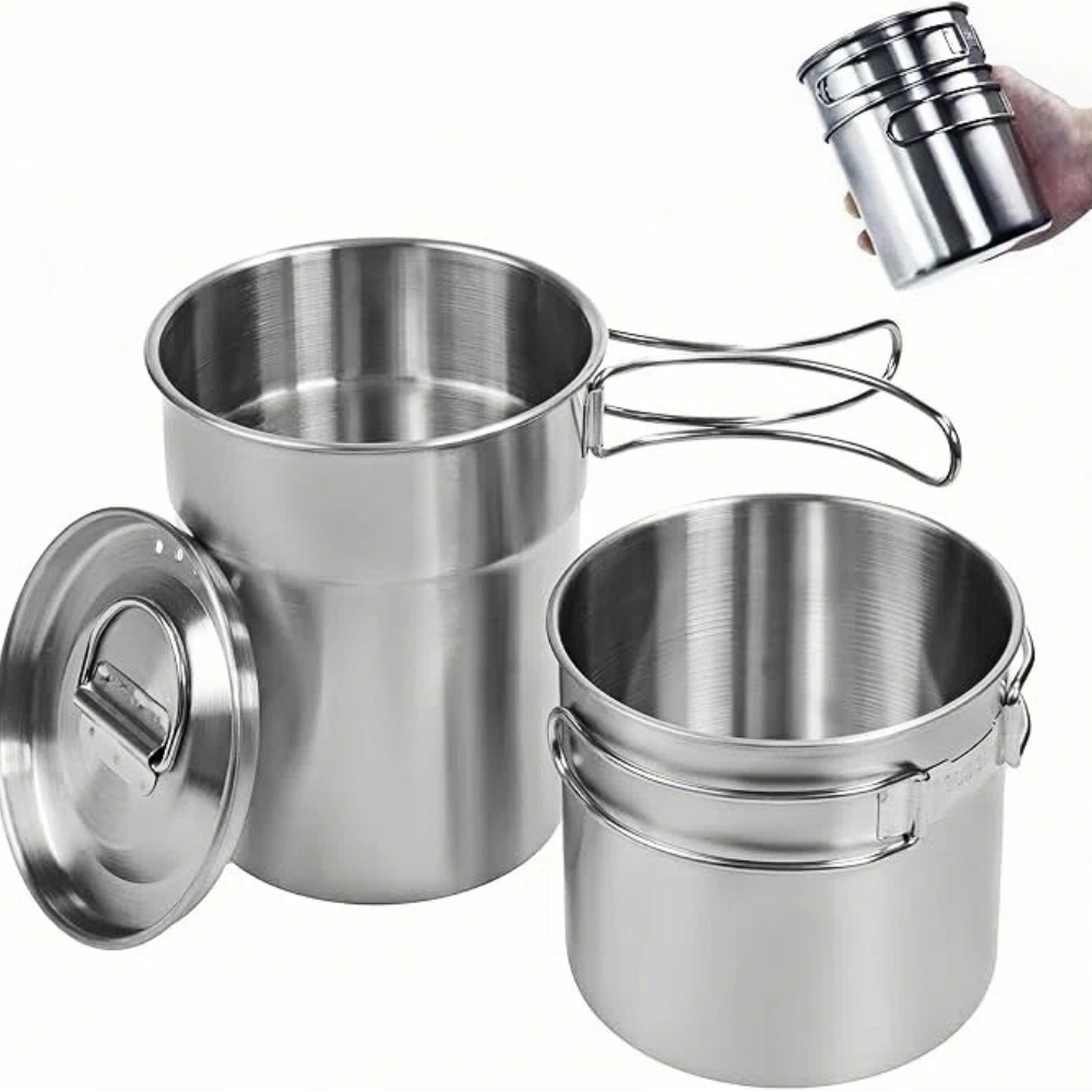 Foldable Camping Cups Mugs Cam - Camping Cooking Set Stainless Steel review and price