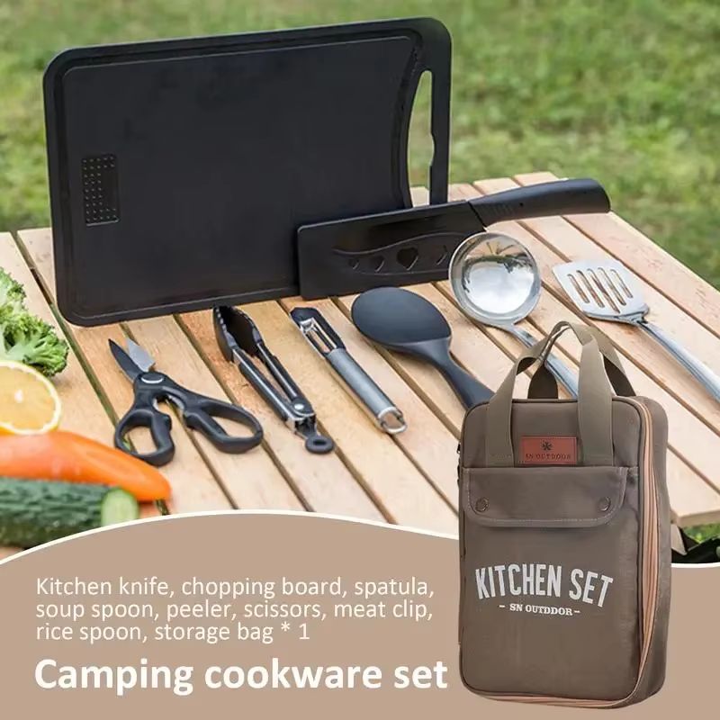 8pcs Camping Kitchen Cookware  - Camping Cooking Set Stainless Steel review and price