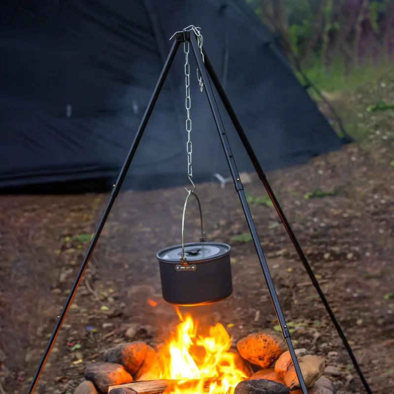 1Pc Outdoor Bonfire Tripod Cam - Camping Cooking Pot Tripod review and price