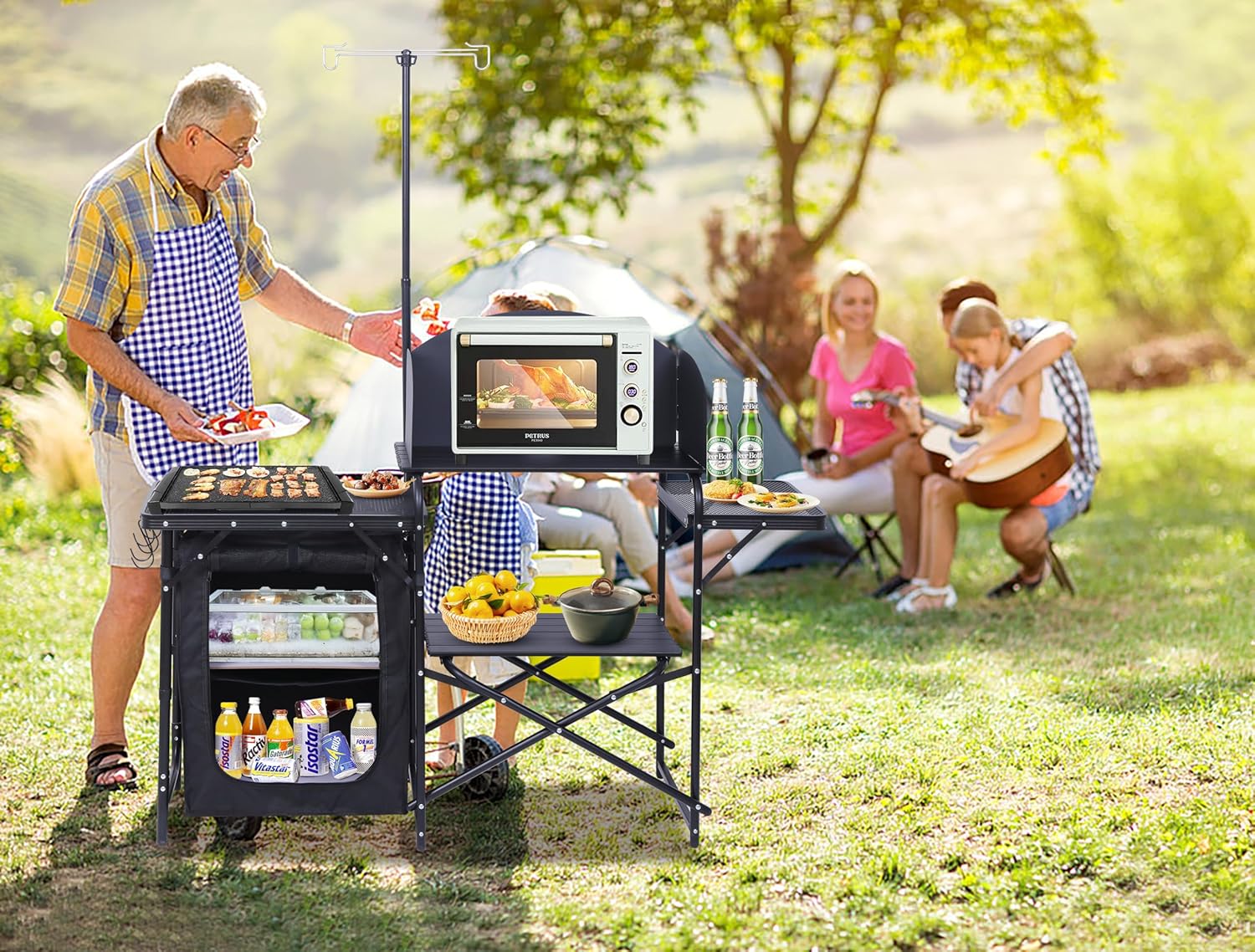 Camping Kitchen Station, Foldi - Camping Cooking Table With Windshield review and price