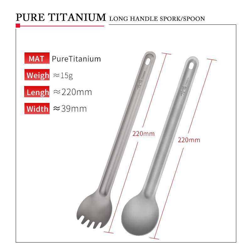 TiTo Titanium Spork Spoon Long - Camping Cooking Hardware review and price