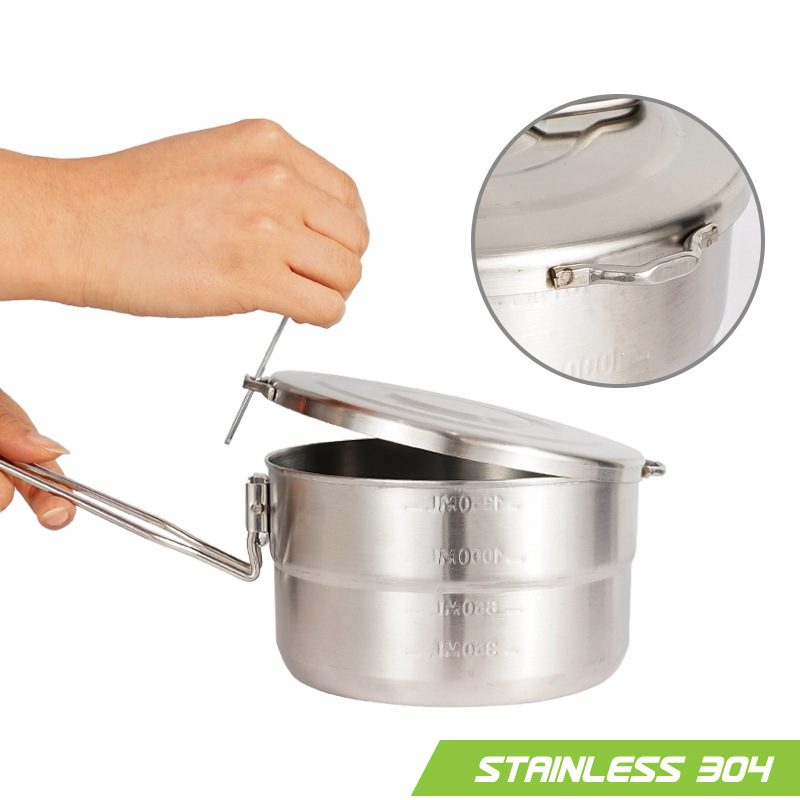 Outdoor Stainless Steel Cookin - Camping Cooking Pot With Lid review and price
