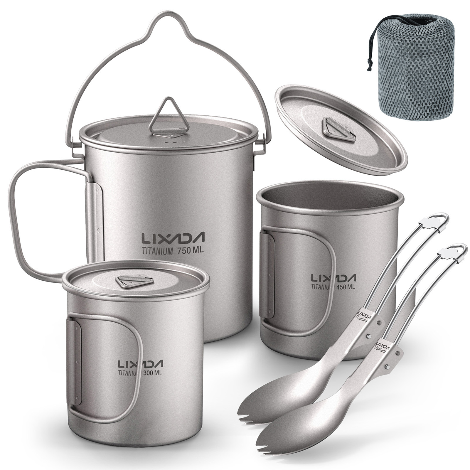Ultralight 300ml/750ml Titaniu - Camping Cooking Pot With Lid review and price