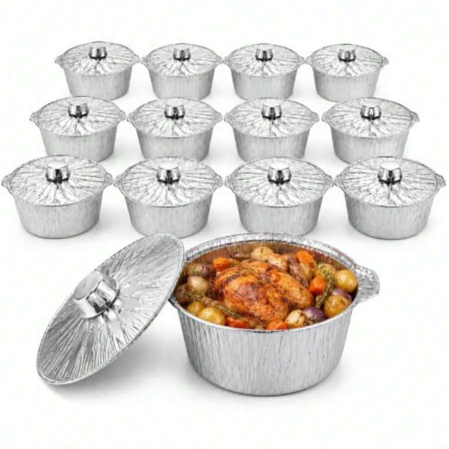 12 Pack Disposable Pot With Li - Camping Cooking Pot With Lid review and price