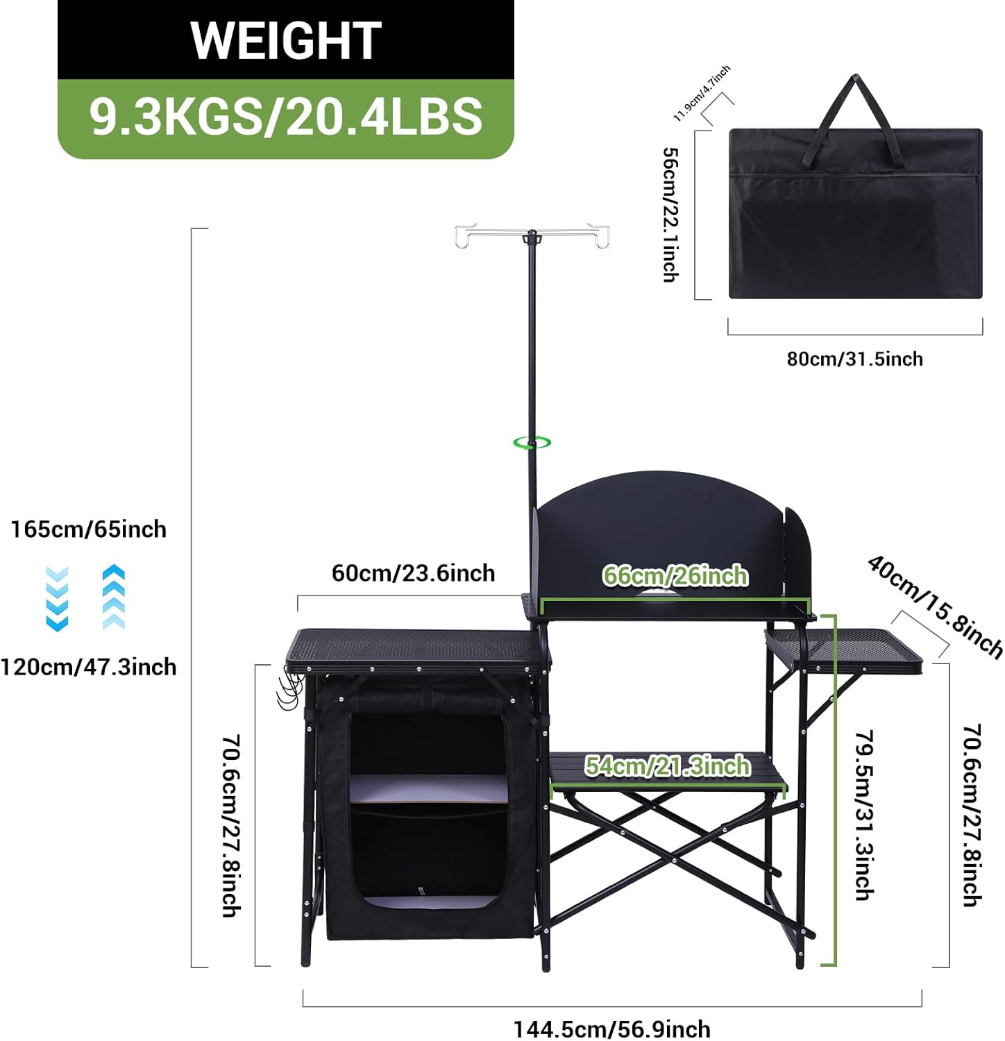 Camping Kitchen Table, Folding - Camping Cooking Table With Windshield review and price