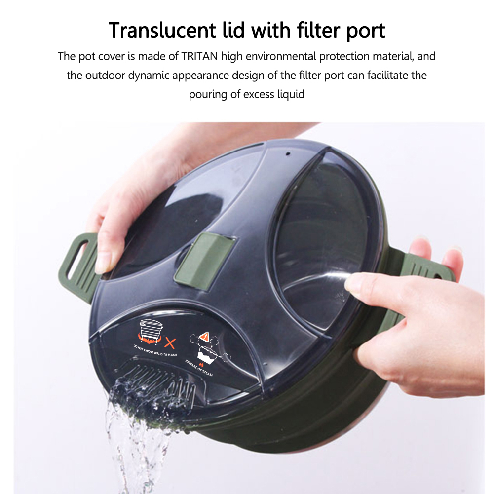 2.5L Silicone Folding Kettle C - Camping Cooking Set Stainless Steel review and price