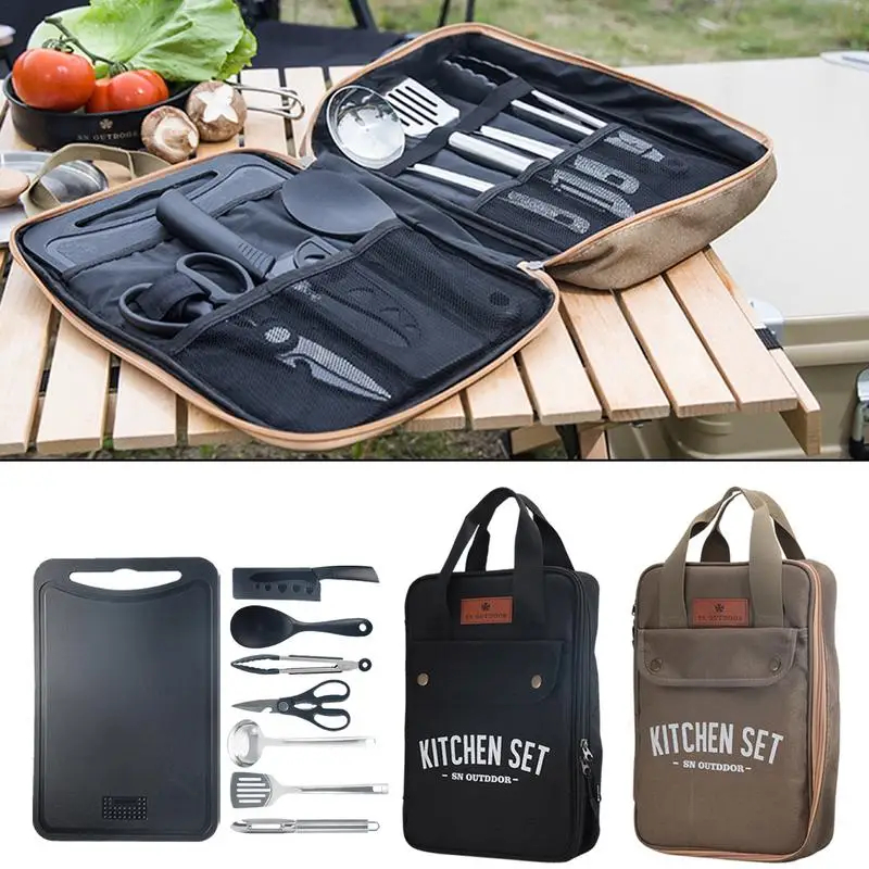 8pcs Camping Kitchen Cookware  - Camping Cooking Set Stainless Steel review and price