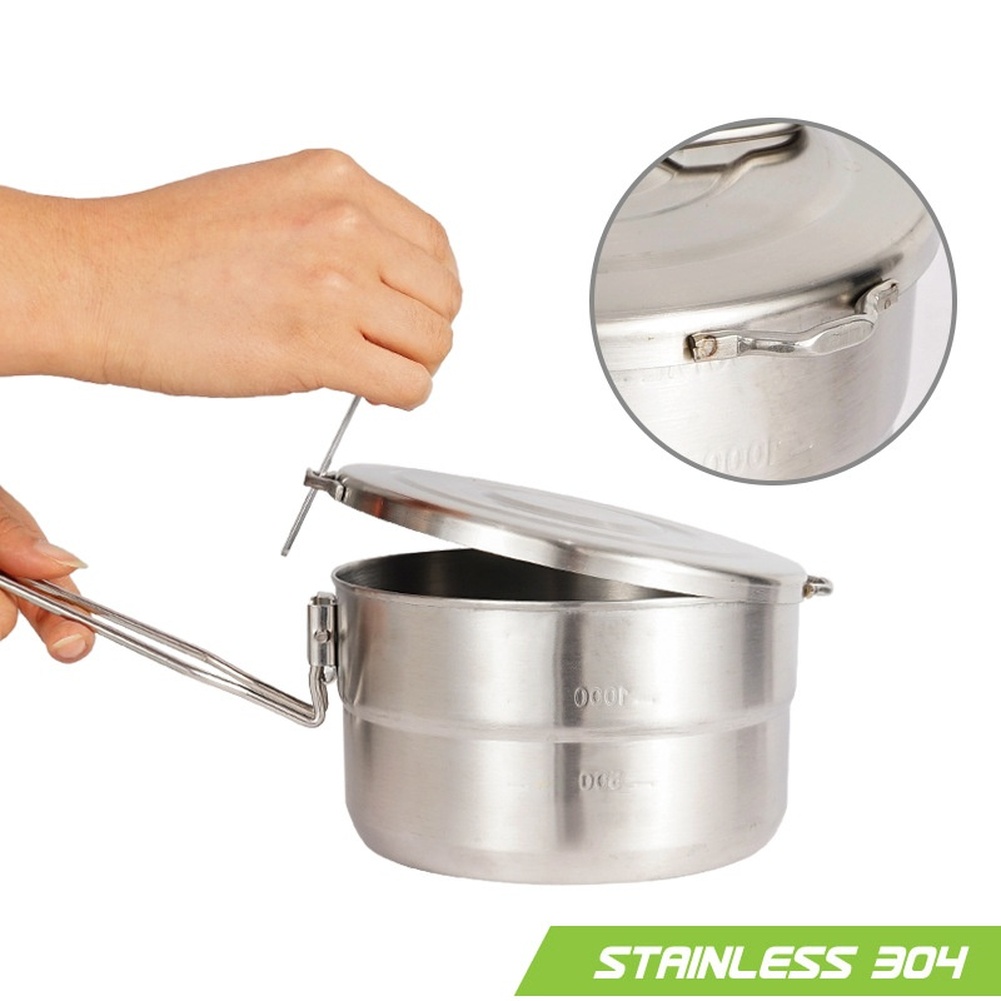 1.5L 304 Stainless Steel Campi - Camping Cooking Kit Box review and price
