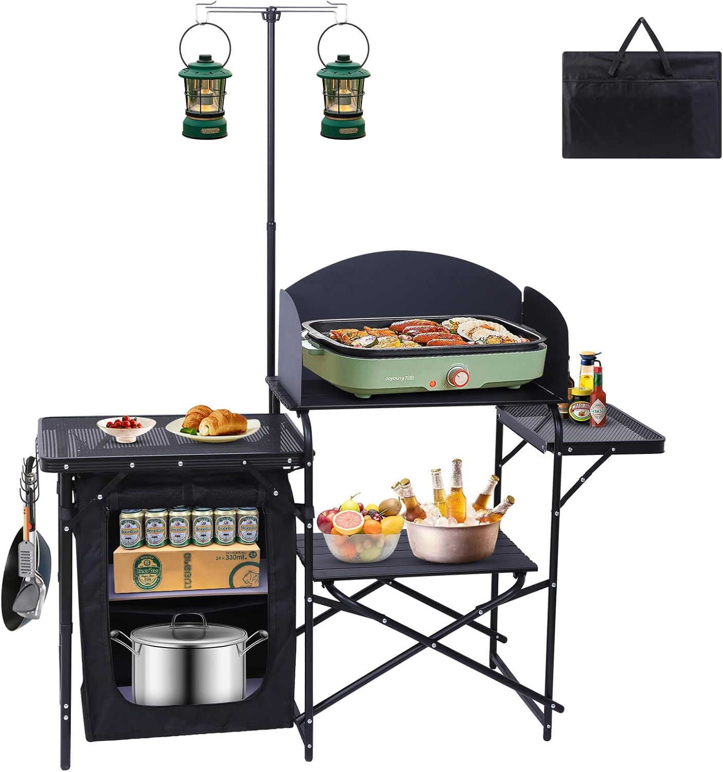 Camping Kitchen Station, Foldi - Camping Cooking Table With Windshield review and price
