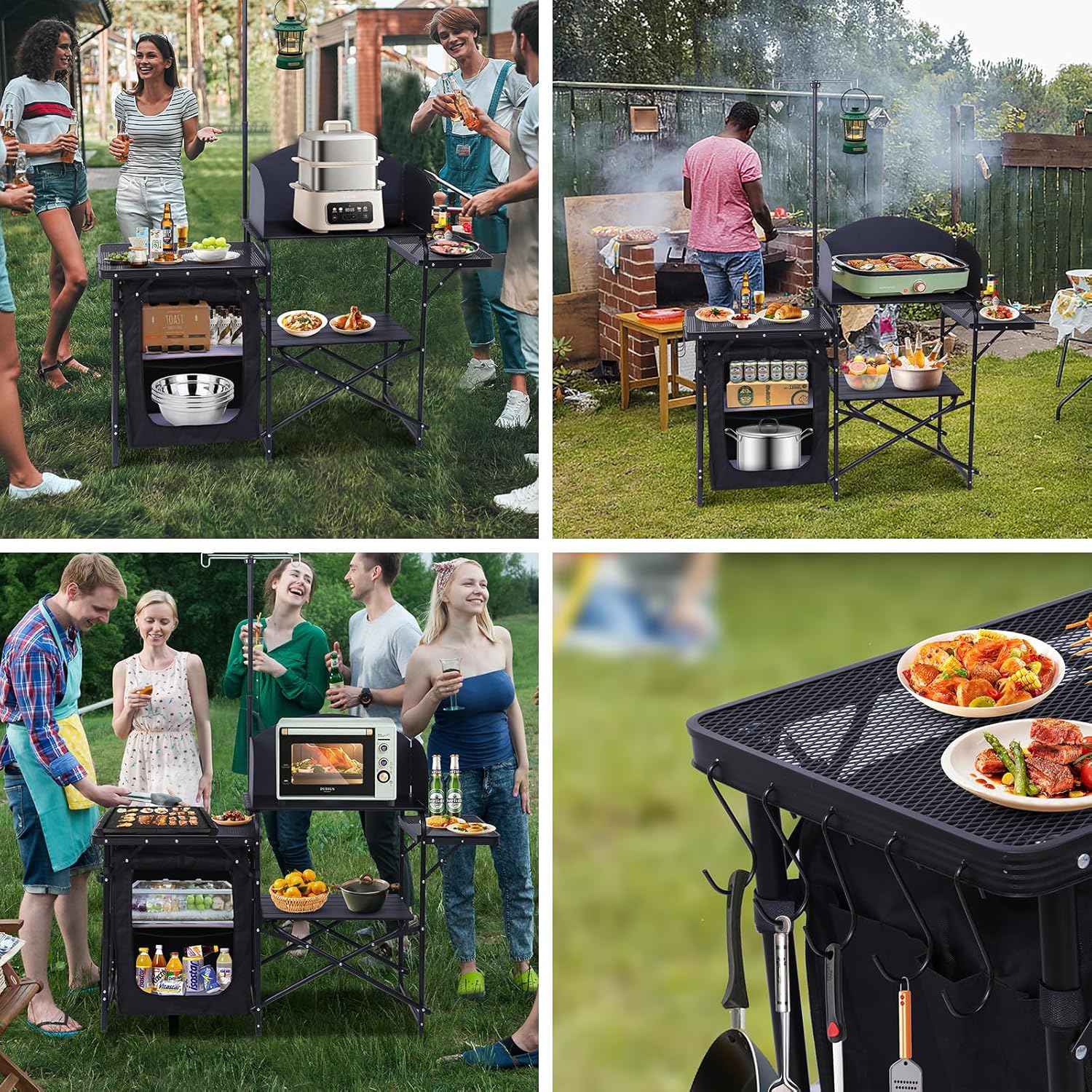 Camping Kitchen Station, Foldi - Camping Cooking Table With Windshield review and price