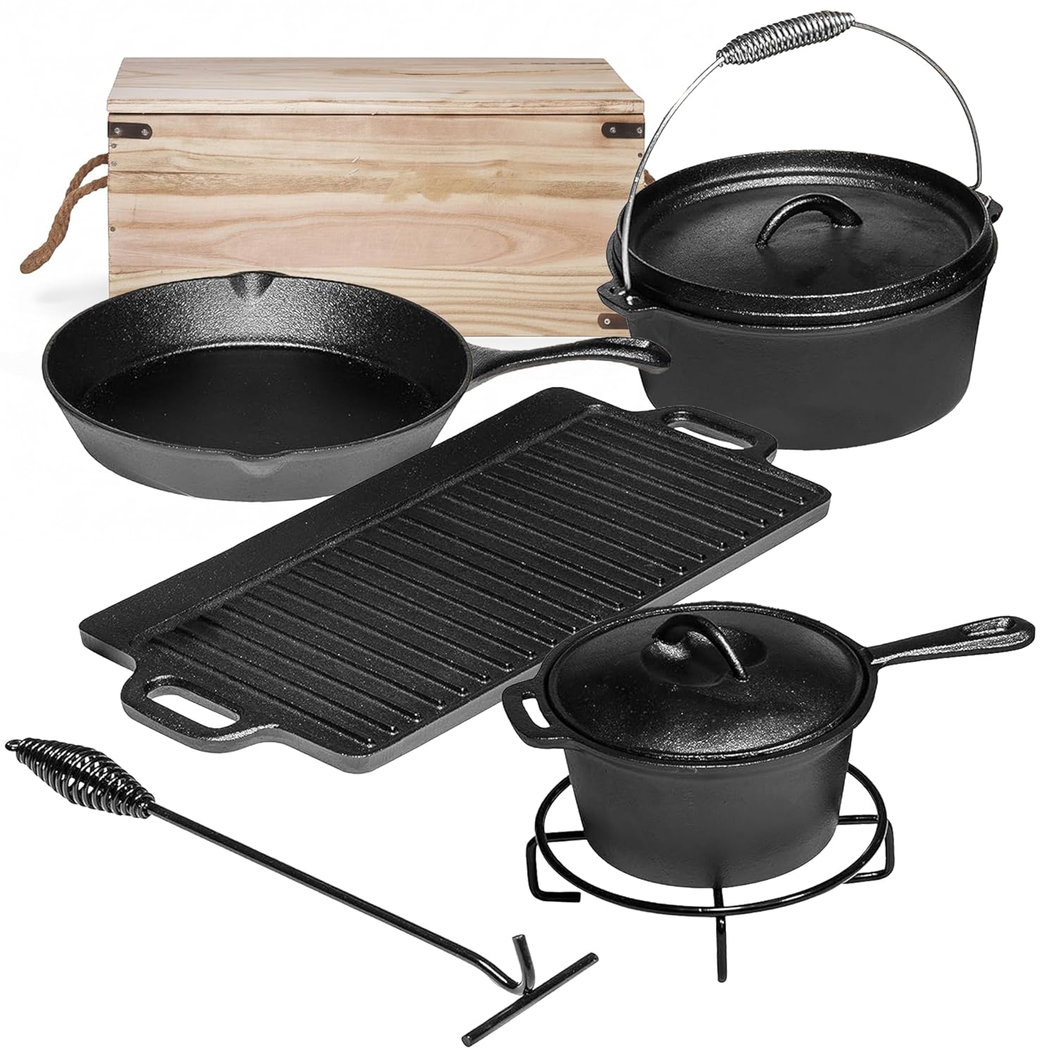 Camping Cooking Set Of 7. Pre  - Camping Cooking Pot With Lid review and price