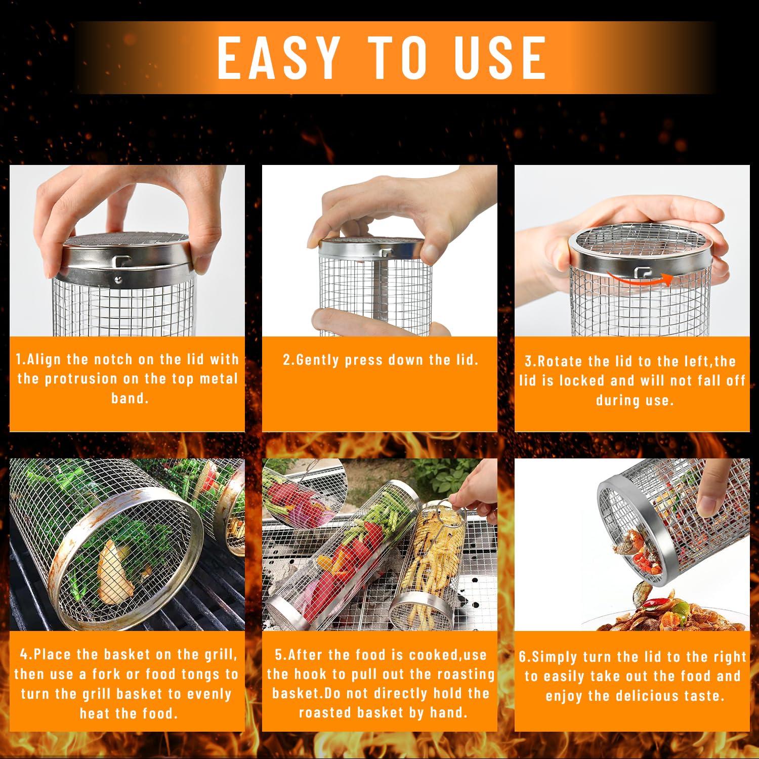 2 Pieces Rolling Grilling Bask - Camping Cooking Mesh review and price