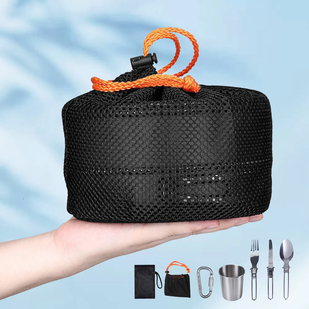 Camping Cookware Kit Kettle Po - Camping Cooking Set Stainless Steel review and price