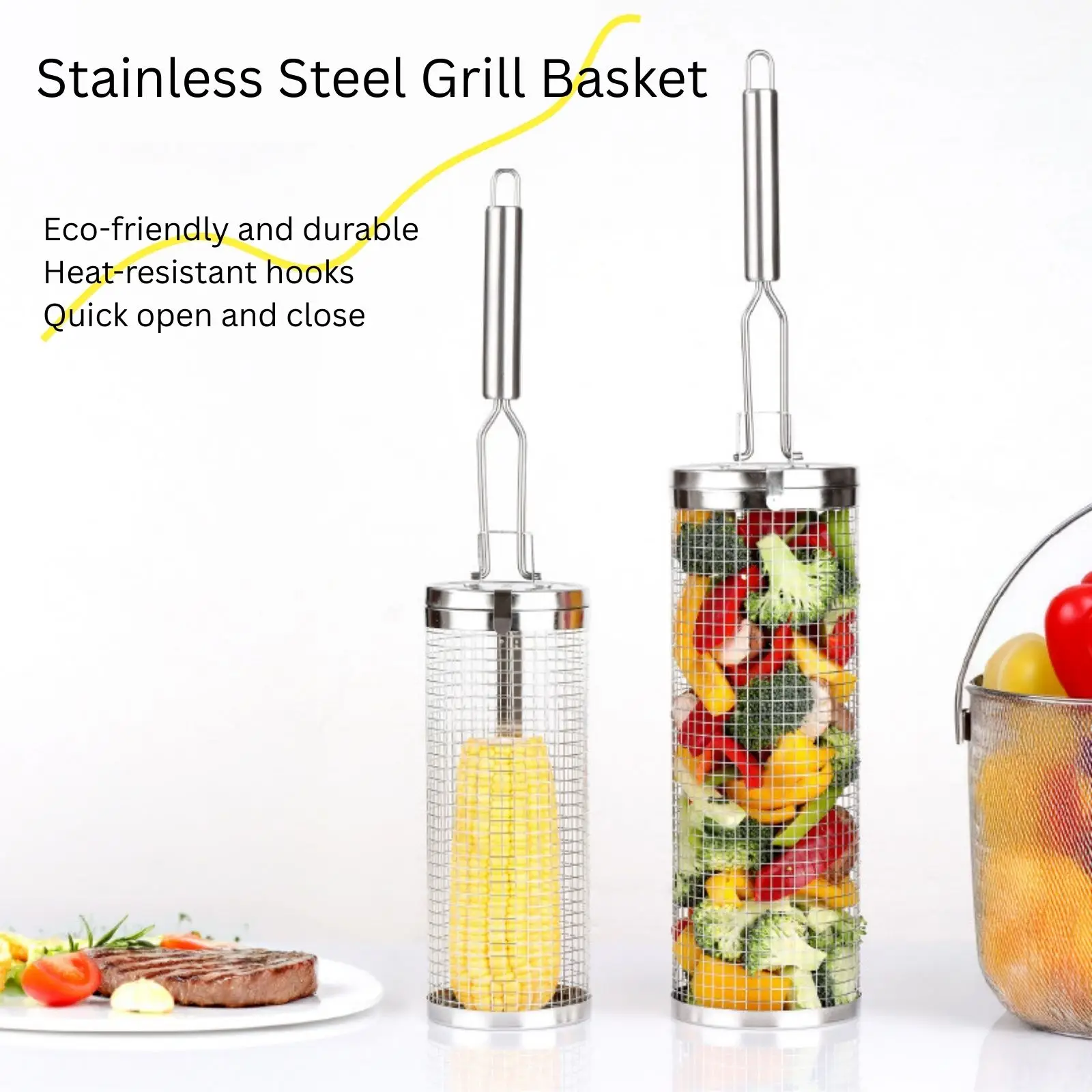 Stainless Steel Rolling Grill  - Camping Cooking Essentials review and price