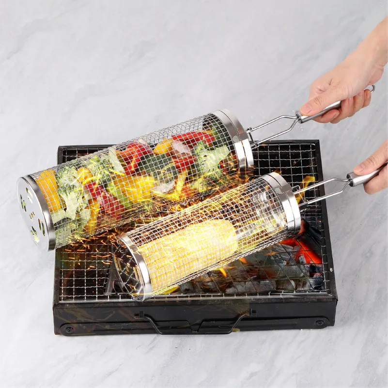 Stainless Steel Rolling Grill  - Camping Cooking Essentials review and price