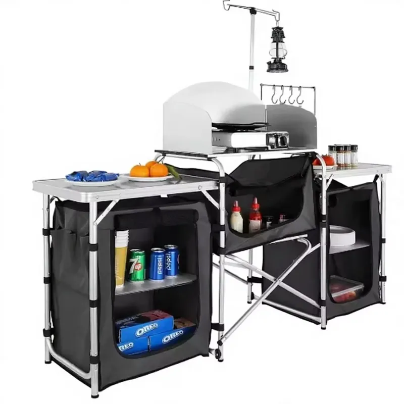 Wholesale Large Aluminum Outdo - Camping Cooking Table With Windshield review and price
