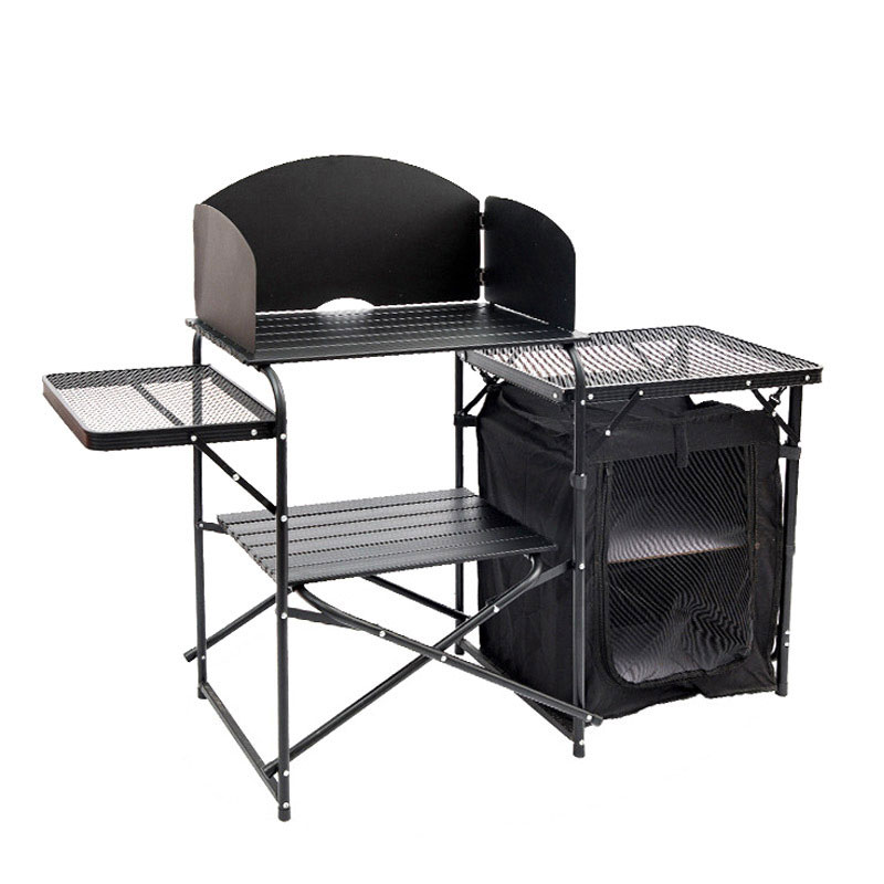 Factory Wholesale Portable Out - Camping Cooking Table With Windshield review and price