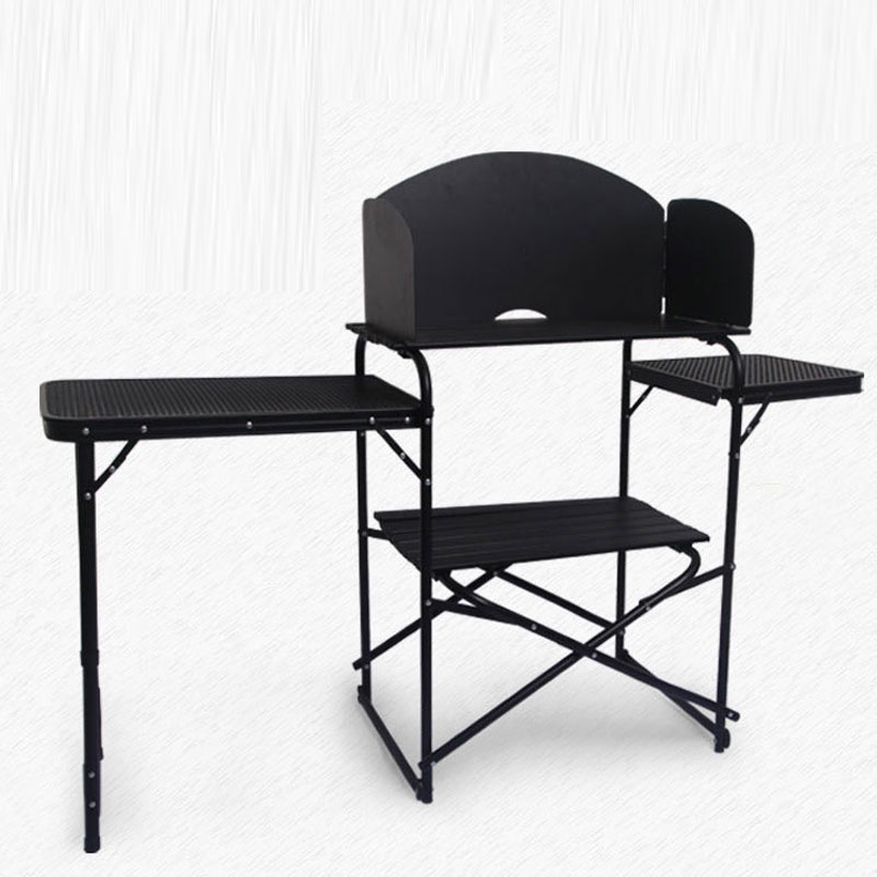 Factory Wholesale Portable Out - Camping Cooking Table With Windshield review and price