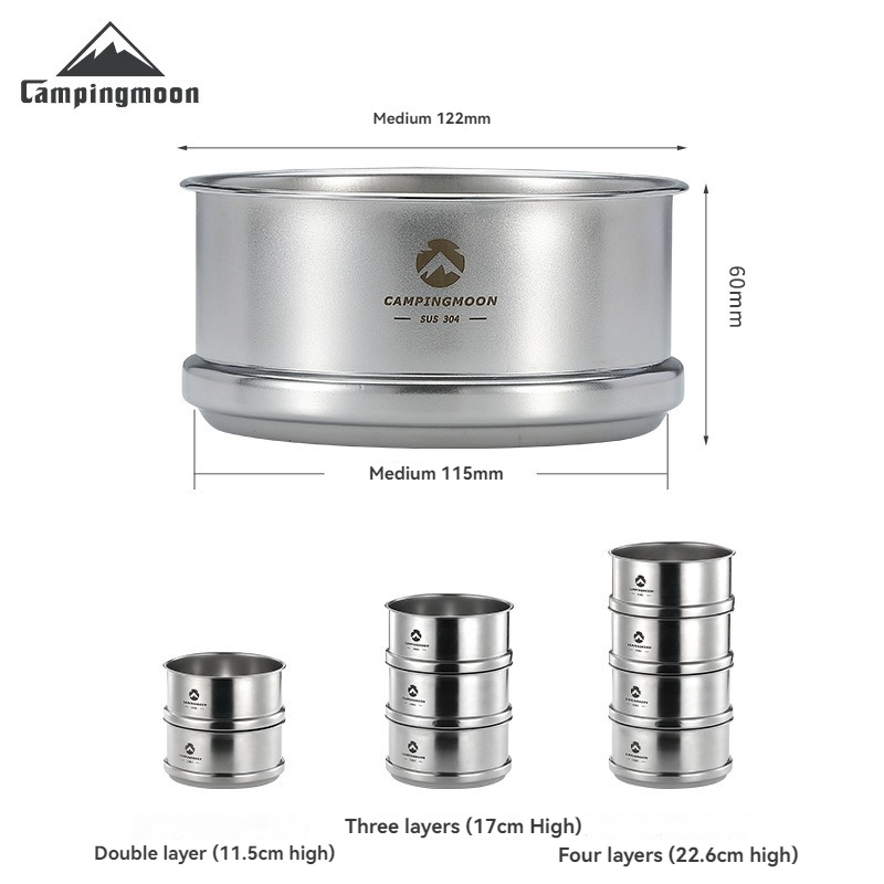 CAMPINGMOON Portatle Outdoor C - Camping Cooking Set Stainless Steel review and price